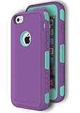 ExosArmor Defender PRO Heavy-Duty Case for Apple iPhone 6S (Includes Belt Clip Holster) Dual Layer Hybrid Shell Shock Absorption Cover with Screen Guard (Purple/Teal)