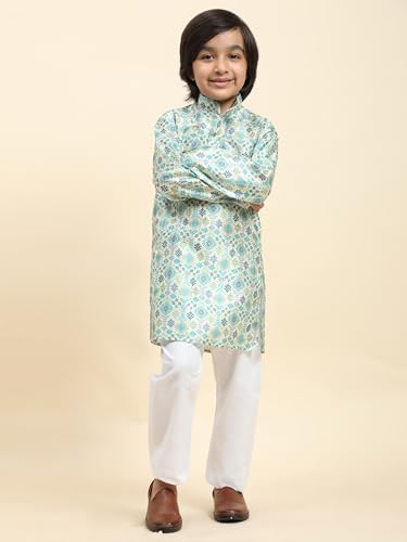 Image of Pro-Ethic Style Developer Boys Silk Kurta Pajama For Kid's Boys Ethnic Wear | Jacquard Silk Kurta Pajama (S-236)