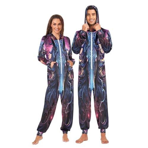 Vêtement de nuit combinaison pyjama une pièce à capuche - 4