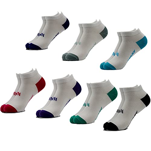 EMA MEGA GROUP Chaussettes femme, 7 paires de chaussettes de sport pour femme taille 35-38, chaussettes sneaker femme en 90% coton 5% polyester 5% élasthanne avec un coffret cadeau fixe Cover