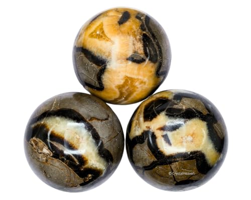 Image of Certified Septarian Crystal Ball for Meditation - Premium Crystal Vastu Items for Home and Feng Shui Items for Good Luck - Ideal for Pooja Supplies and Spiritual Practices (3 inch Inch)