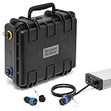 Ladedauer der Bronson Outdoor MB 100 Power Bank an dem Bronson Outdoor LBC 20 Ladegerät: 5 Stunden / Betriebsdauer eines 12 Volt Bootsmotors: 3 - 6 Stunden / Maximaler kontinuierlicher Entladestrom: 55A