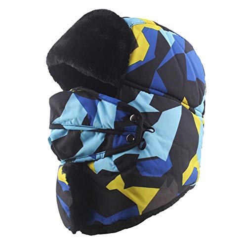 Gorro de piloto para hombre de Chennuo, con protección contra el viento azul oscuro 55/60 cm