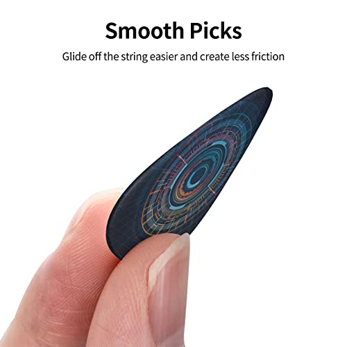 Guitar Picks Technology Future Geometric Circle Cool Lot de 12 médiators pour guitare électrique, basse acoustique, cadeau avec boîte - Les Beatles, Paul McCartney, John Lennon, RIngo Starr, George Harrison Guitar Picks Technology Future Geometric Circle Cool Lot de 12 médiators pour guitare électrique, basse acoustique, cadeau avec boîte – Image 5