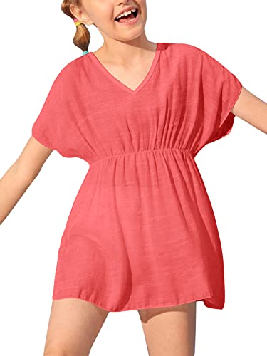 Fommykin Girls Swimwear Cover Ups Kids Beach Bathing Suit Coverups Cute Sweet Bikini Swimsuit Tunic Dress