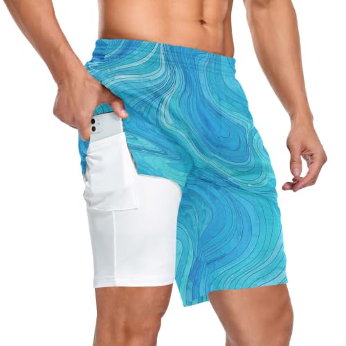 Short de sport homme anti frottement avec doublure de compression intégrée