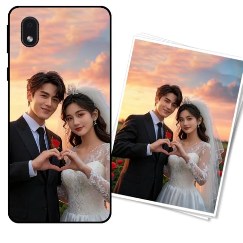 WUACYEAMING Funda Personalizada para Samsung Galaxy M01 Core Carcasa Custom Antigolpes/Antirrayaduras con Diseño de Fotos+Textos - Regalo para Graduaciones/Nacimientos/AniversariosNegro Noche