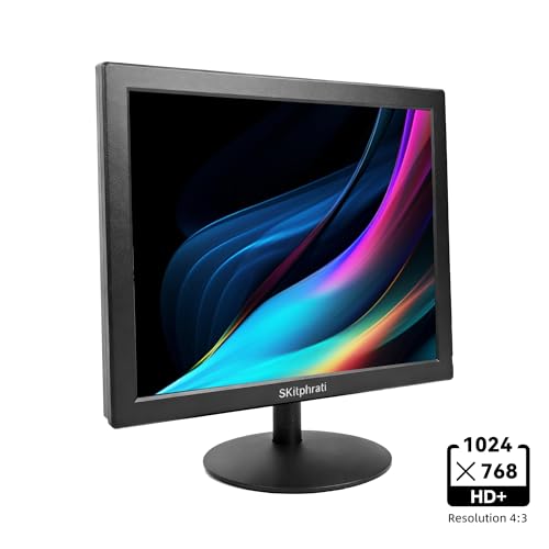Image of SKitphrati 15 Inch Monitor HD 1024 * 768 Screen with VGA, HDMI, 4:3 Aspect Ratio, 60 Hz, VESA Mountable, TN Panel Monitor for PC, Computer, Laptop, Raspberry Pi, Black