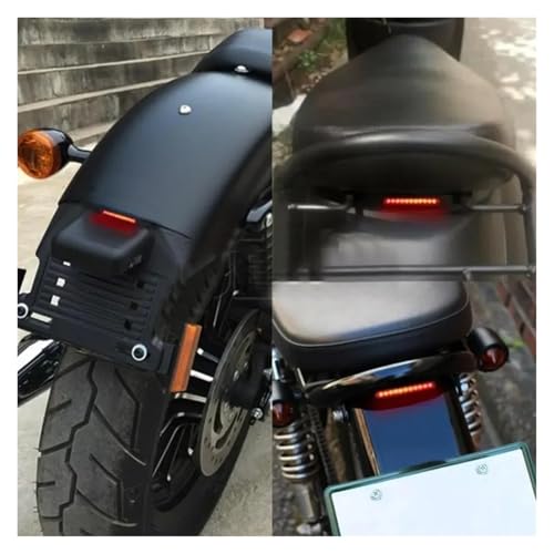 Luz de freno trasera LED de 12V para motocicleta y matrícula 6