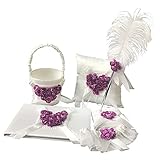 Verpackung liste Beinhaltet: Kissen + Blumen Mädchen Korb + Hochzeit Gästebuch Pen-Set + Strumpfband Gürtel, für ein geschenk!