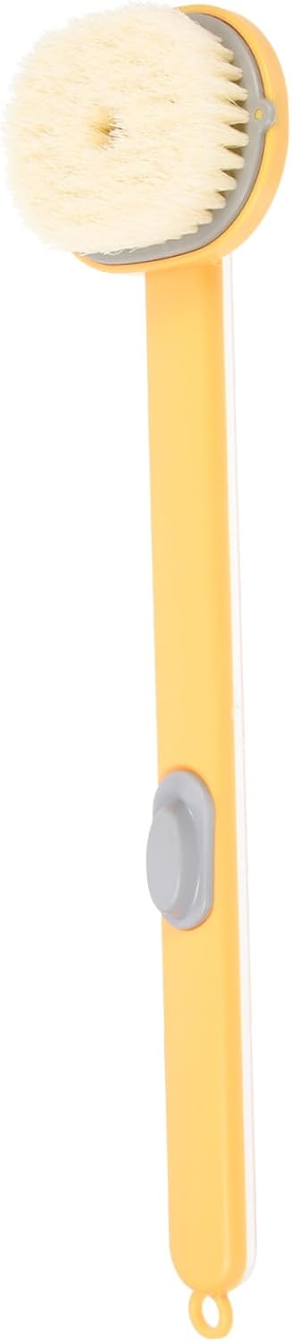 Long Handle Back Scrubber Bath Brush, Body Exfoliating Brush with Yellow Soft Bristles, Shower Back Scrub for Deep Cleansing and Dead Skin Removal