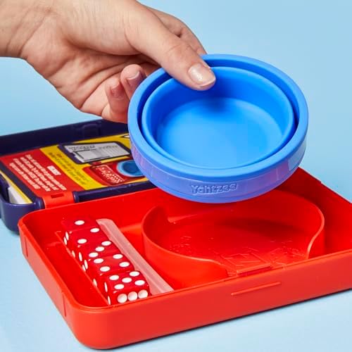 Yahtzee Dice Game | with Collapsible Cup & Storage Case | Fun Family Games for Kids, Teens, Adults | 30 Mins. | 2 or More Players | Ages 8+ (English & French Version) - 3