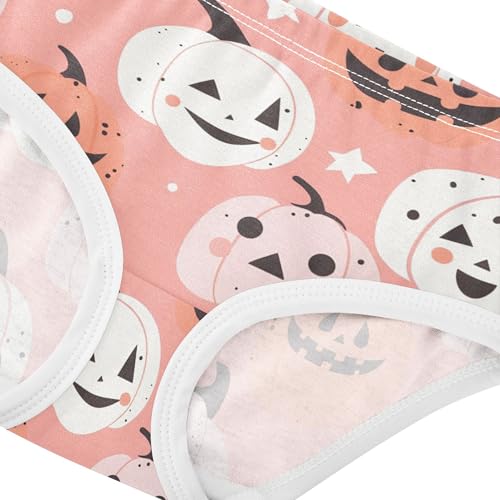 Cotton Toddler Girls Underwear Cute Pink Halloween Pumpkins Panties for Girl Durable Briefs Kids Undies 2t4