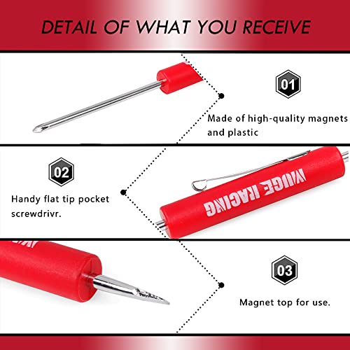 Image of Pocket Screwdriver Double End and Slotted Set Mechanical Magnetic Slotted Head with Clip, Mini Pocket Screwdrivers for Mechanics, Electricians (5Pcs, RED)