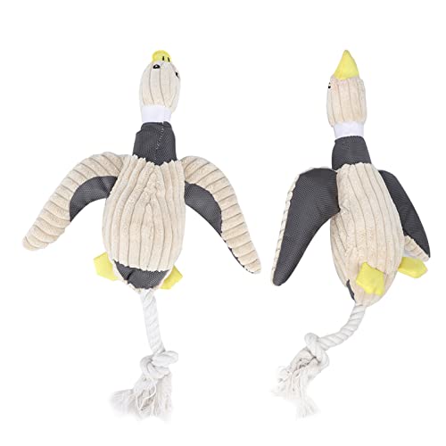 Yctze Juguete Interactivo para Perros con Cuerda de Algodón con Forma de Pato para Rechinar, Limpiar y Morder los Dientes: Juguete Ecológico para Mascotas con Características de Sonido Que Atraen y