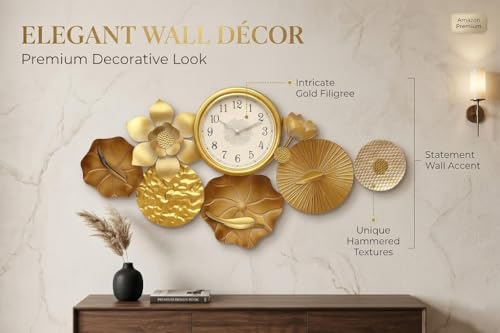 Image of Arcanine Wall Clocks Living Room Study,Wall Clock Metal Silent Decoration,Modern 3D Art Metal Elegant Wall Clock Decorative,Silent Non Ticking (AR-10)