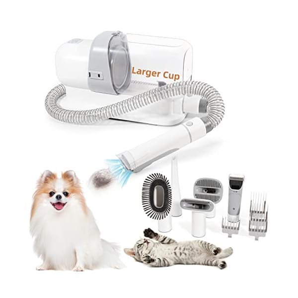 Dog Hair Vacuum, Dog Grooming Kit, Pet Grooming Vacuum, 2.3L Dust Cup Pet Brush Vacuum with 5 Dog Hair Clipper & 4 Clipper Guards for Shedding Pet Hair, Low Noise Vaccum Suction 99% Dog Cat Pet Hair Dog Hair Vacuum, Dog Grooming Kit, Pet Grooming Vacuum, 2.3L Dust Cup Pet Brush Vacuum with 5 Dog Hair Clipper & 4 Clipper Guards for Shedding Pet Hair, Low Noise Vaccum Suction 99% Dog Cat Pet Hair