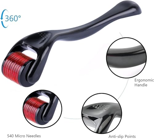 1.5mm Derma Roller for Face and Skin Care, 540 Needles Skin Care Facial Needle Face Roller, Beard Roller for Beard Growth, Hair Growth Roller, Face Derma Roller for Women Home Use (1.5mm) - Image 3