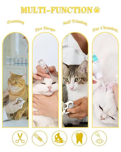 Image of Cat Bathing Bag & Nail Clipper for Bathing Set, Cat Shower Bag Anti Scratch or Bite Breathable Adjustable Mesh Grooming Washing Bag, Includes Pet Nail Clipper & File for Cats Washing