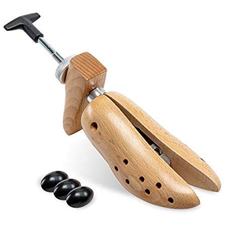 Ivation Premium Wooden Shoe Stretcher  Left & Right, 3 Spot Stretching Plugs