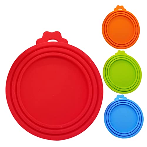 Cabilock 4 Piezas Tapas De Tarros De Silicona Quita Pelusas Escala Papelera Dispensador De Arroz Electrónico Cosa Cazador De Focas Pastilla Tapas De Latas Mascota Estaño Vacío Gel De Sílice