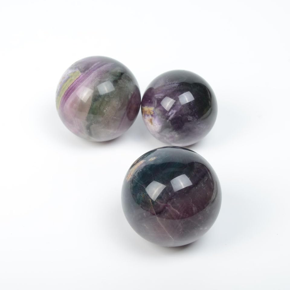 Boule de fluorite violette et verte de 60-70mm pour collectionneur