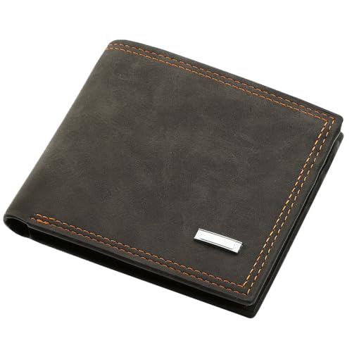 Minimalist Men's Wallet Thin Small Front Pocket Wallet – Card Slots & Money Clip – Vegan Leather Lightweight Compact Wallet for Men (black)