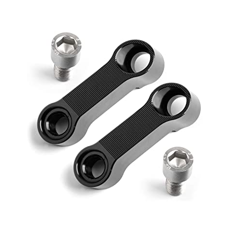 Areyourshop 10mm M10 Black Motorcycle Handlebar Mount Mirror Riser Extender Adaptor Adapter