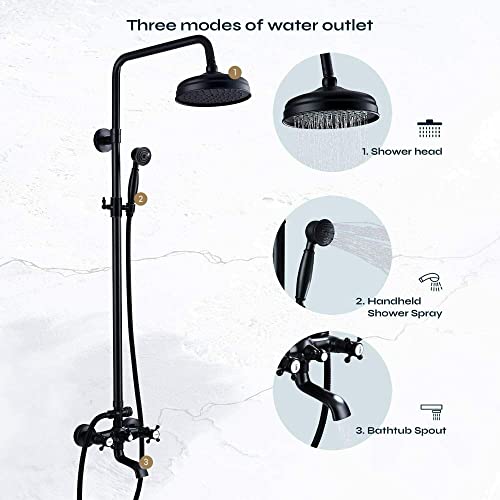 Robinet de douche mécanique et ensemble 8 pouces pour rénovation salle de bain - 6