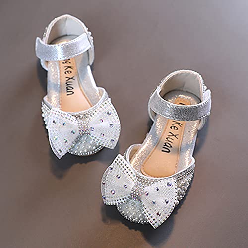 Fashion Spring And Summer Girls Sandals Dress Dance Performance Princess Shoes Pearl Mesh Bow Hook Girls Slides4