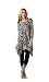 Kaktus Women's 3/4 Sleeve Asymmetrical Floral Print Tunic