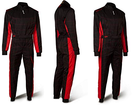 SPEED Level2 - Tuta da Corsa, FIA CIK (S), Colore Nero/Rosso