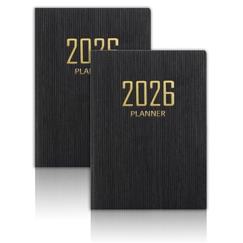 Eteamcan Pocket Diary 2026 Small A7 Pocket Size Diaries Week to View 2026 Slim Diary Agenda Planner A7 Mini Calendar Book 2 Pack