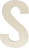 12 Inch Large Unfinished Wooden Letter S Cutout - Thick 1/4" Blank Wood for DIY Crafts, Painting, Wall Decor, Weddings & Home Decor by Hongma