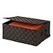 Honey-Can-Do OFC-03704 Double Woven Storage Chest Box with Lid and Handles, 12 by 17 by 7-Inch, Espresso