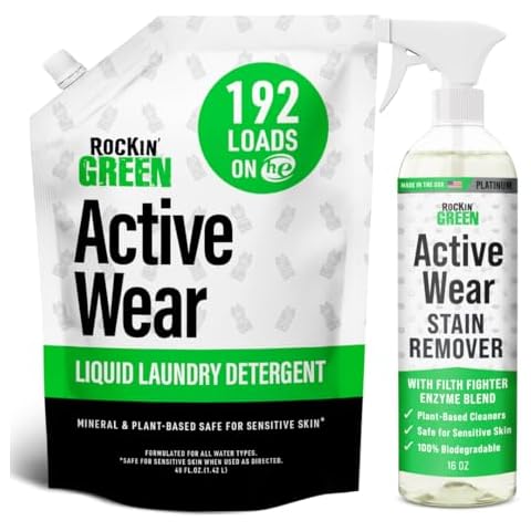 Rockin' Green Laundry Detergent Liquid Laundry Detergent 192 Loads - Unscented + Stain Remover 16oz Cover