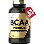 Carlyle BCAA Capsules | 2000mg | 400 Powder Pills | Amino Acids Supplement Blend | for Women and Men | with L-Isoleucine, L-Leucine, L-Valine | Non-GMO and Gluten Free
