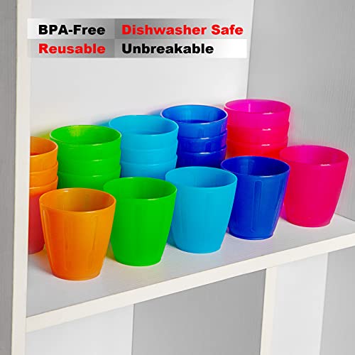 Honla 8 Oz Kids Cups,Set Of 20 Small Plastic Cups For Kids,Bpa Free Cups,Dishwasher Safe,Reusable And Unbreakable Children Drinking Cups Tumblers In 5 Assorted Colors #TOP3
