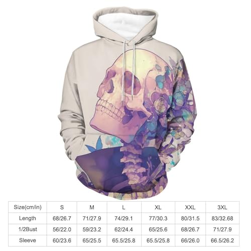Sweatshirt papillon squelette blanc mode streetwear pullover manches longues S - 3