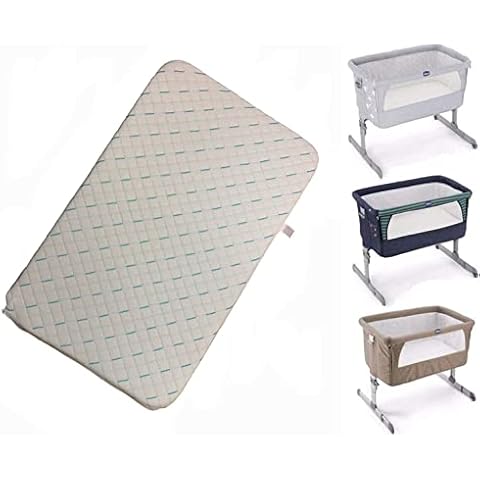 Next2Me Standard Mattress Polyurethane Foam, 83 x 50 x 4 cm Luxury Quilted Microfibre Hypoallergenic Washable MaterialTo Fit Chicco Next To Me Crib Cover