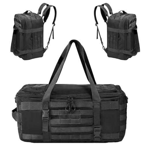 Top 5 Duffle Backpacks: Your Ultimate Buying Guide 3 kokkoya Black Gym Bag Tactical Duffle Bag Backpack for Men Travel Crossfit Workout Bag 40L with MOLLE System for Football Outdoor Sports (Black)