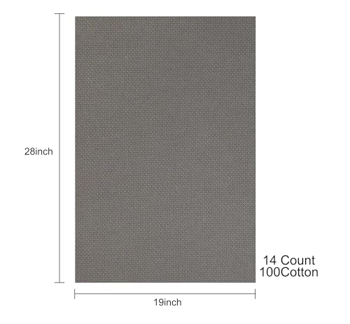 Image of Aida Cloth 14 Count Cross Stitch Fabric,19x28inch (14CT, SlateGray)