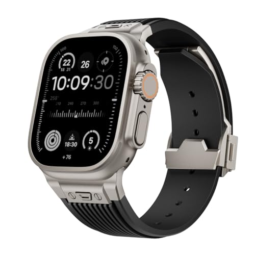 Bracelet en caoutchouc Apple Watch Ultra 2 étanche avec connecteur métal