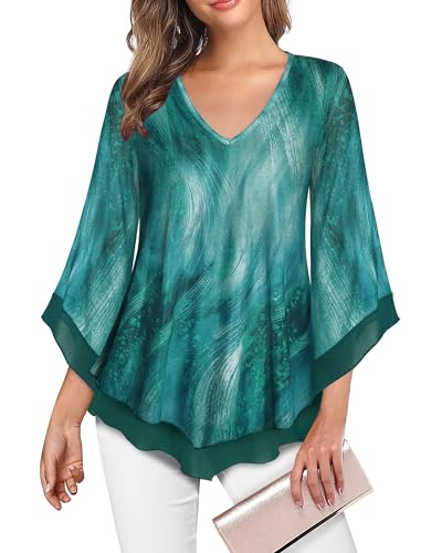 Damen Shirt 3/4 Arm Mit V-Ausschnitt - Lässiges Sportshirt Für Sommer Und Alltag