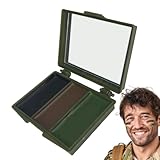 Set di vernici per il viso - mimetizzaggio militare resistente sudore | CADET CADET 'Esercito colore vibrante cammoo | Specchio Cream Crema Cream Viso Compact Cartidge Pallet per pelle sensibile