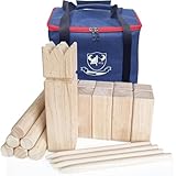 Kubb Game Set, Rubber Wooden Viking Toss Game with Carrying Bag