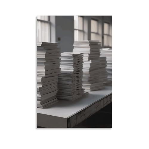 Poster décoration murale maison grande pile de livres impression sur toile moderne