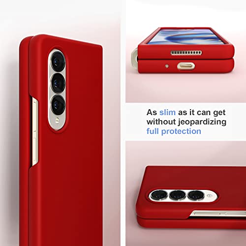 Coque silicone Samsung Z Fold 4 rouge pour usage quotidien