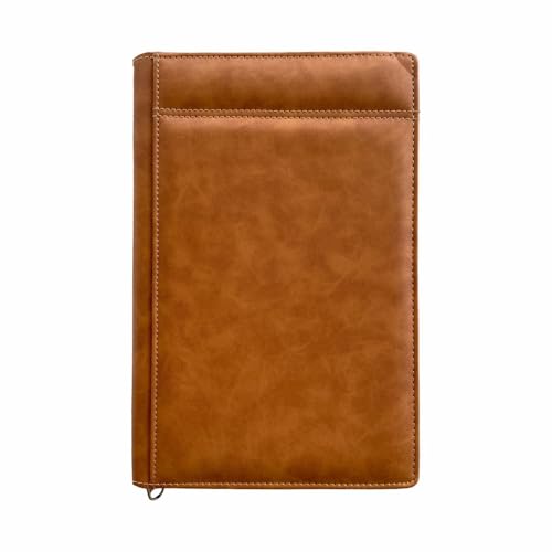 Carnet ligné Anupam Stagger Journal en cuir mat avec fermeture éclair pour l'écriture