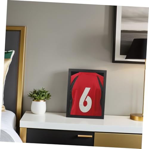 Hemobllo Caja De Exhibición De Uniformes Deportivos: Vitrina De Madera Con Frente Transparente, Marco De Pared Y Escritorio Para La Conservación De Camisetas De Béisbol Y Fútbol.